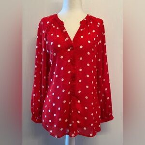 Polka dot blouse in red and white size S from Goa .